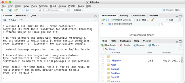 rstudio in qrsh